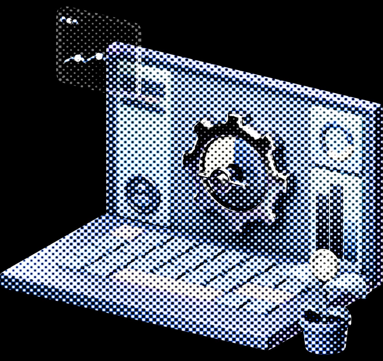 Halftone creative workstation with design tools