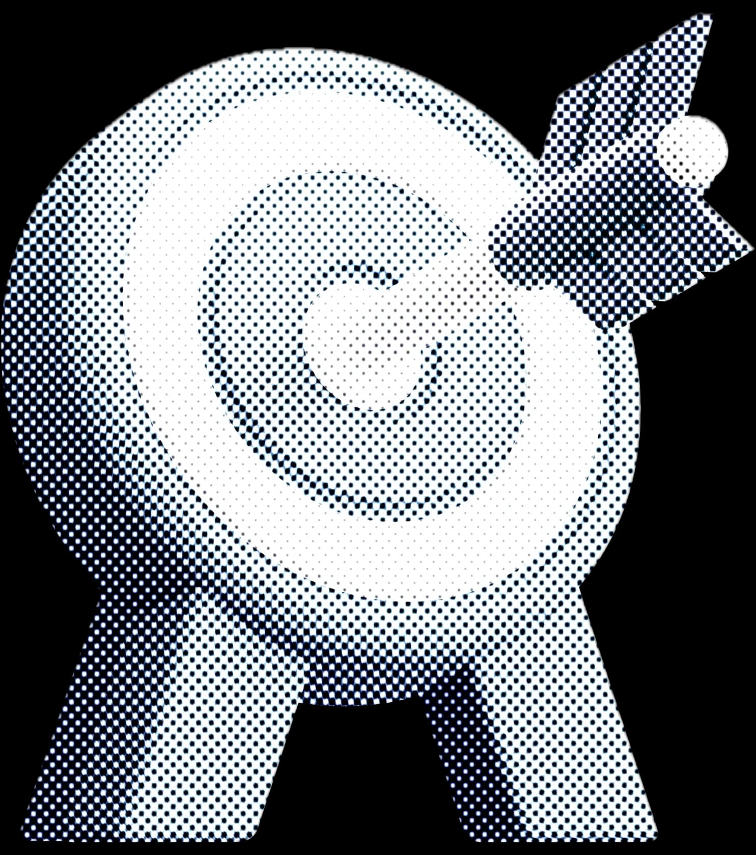 Halftone target with an arrow in the center